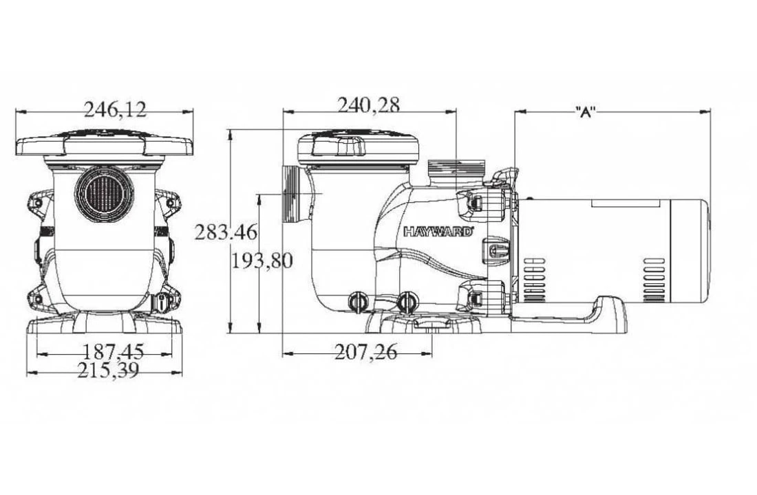 Hayward Hayward Max Flo XL Zwembadpomp 17m3/h 230v 4 Hayward Hayward Max Flo XL Zwembadpomp 17m3/h 230v - Afbeelding 2