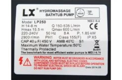 LX LP250 Massage Pomp Jacuzzi 1,85 KW -Zodiac Zwembaden Winkel lx lp250 massage pomp jacuzzi 185 kw 4