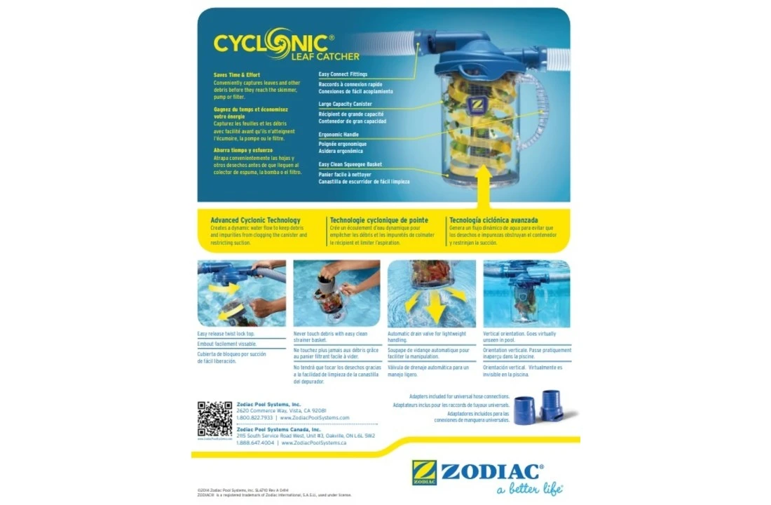 Zodiac Zodiac Cyclonic Leaf Catcher Voorfilter Zwembadslang 5 Zodiac Zodiac Cyclonic Leaf Catcher Voorfilter Zwembadslang - Afbeelding 3